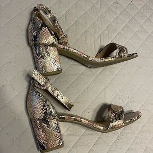Snake skin print heels